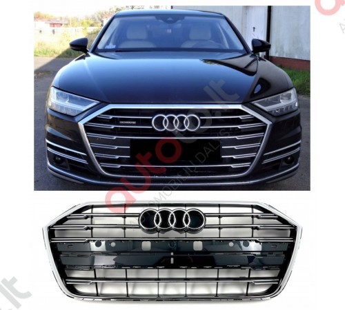 Audi A8 D5 priekinės grotelės su CHROMU